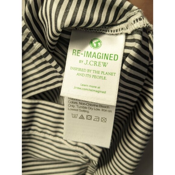 Reimagined J Crew Womens 6 Poplin Ruffle Striped Long Sleeve Shirt Beetlejuice - Picture 6 of 8